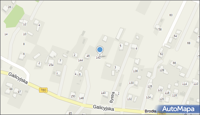 Brodła, Galicyjska, 146, mapa Brodła