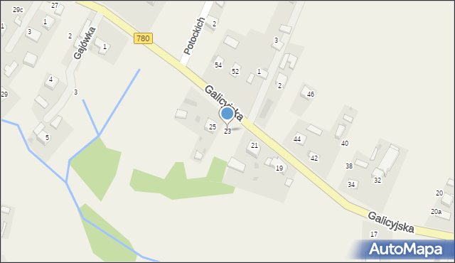 Brodła, Galicyjska, 23, mapa Brodła