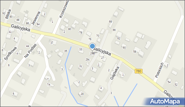 Brodła, Galicyjska, 29B, mapa Brodła