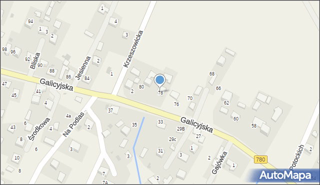 Brodła, Galicyjska, 78, mapa Brodła