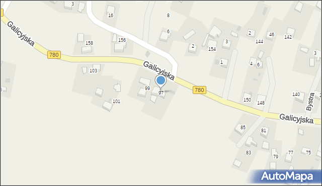 Brodła, Galicyjska, 97, mapa Brodła