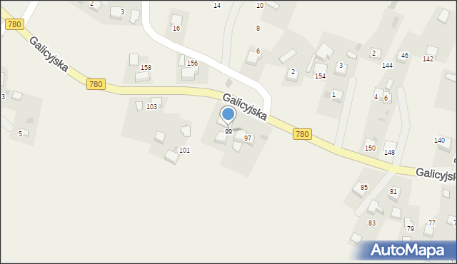 Brodła, Galicyjska, 99, mapa Brodła