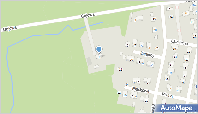 Brzesko, Gajowa, 1, mapa Brzesko