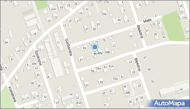 Brzesko, Garbarska, 65, mapa Brzesko