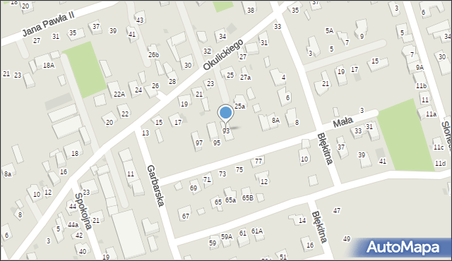 Brzesko, Garbarska, 93, mapa Brzesko