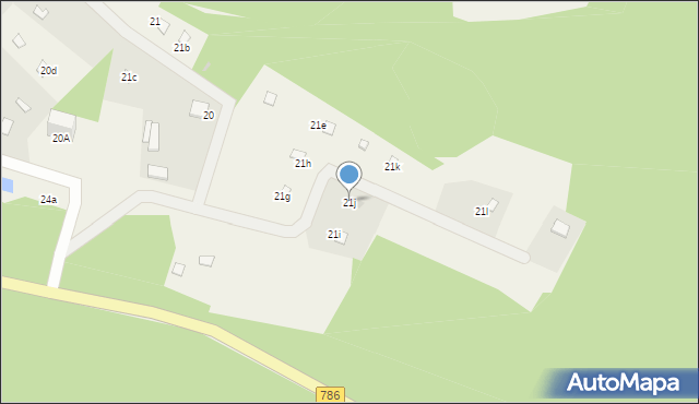 Brzozowa, Gabrielów, 21j, mapa Brzozowa