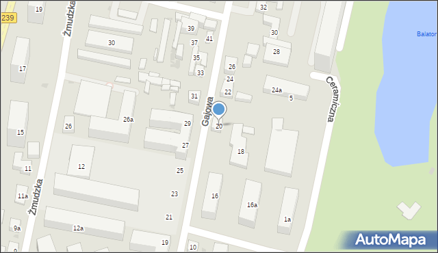 Bydgoszcz, Gajowa, 20, mapa Bydgoszczy