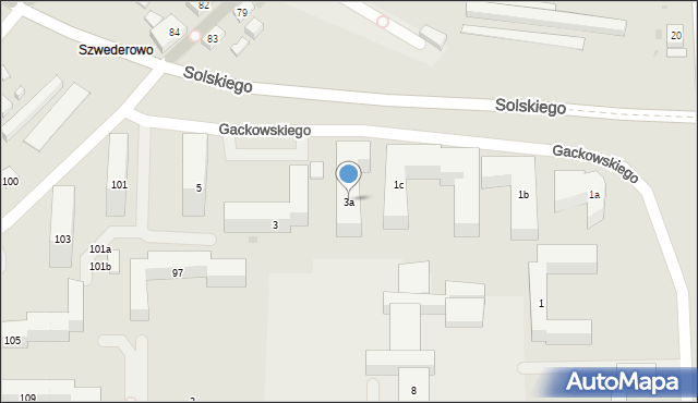 Bydgoszcz, Gackowskiego Teofila, 3a, mapa Bydgoszczy