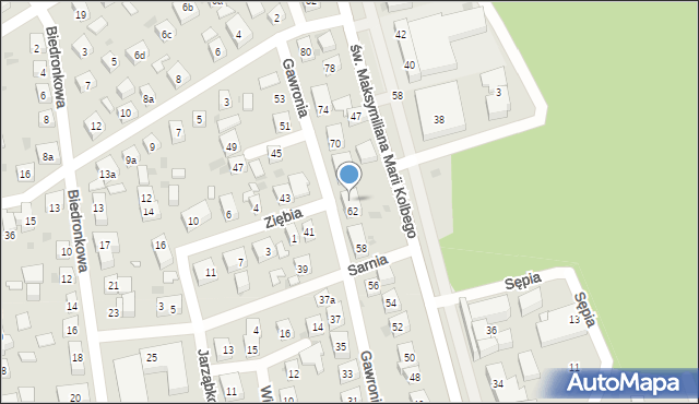Bydgoszcz, Gawronia, 64, mapa Bydgoszczy