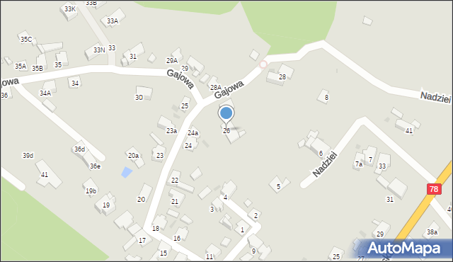 Bytom, Gajowa, 26, mapa Bytomia