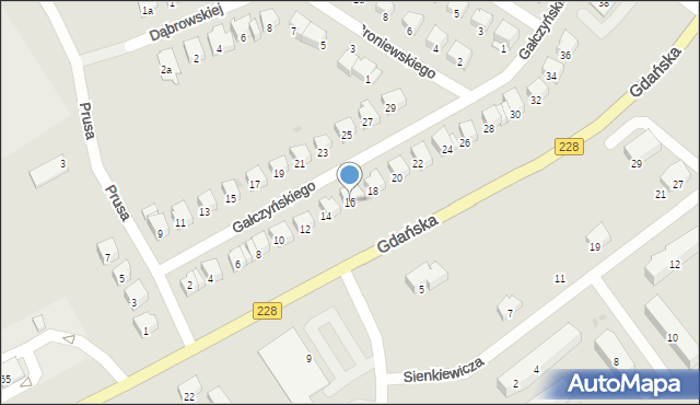 Bytów, Gałczyńskiego Konstantego Ildefonsa, 16, mapa Bytów
