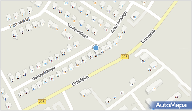 Bytów, Gałczyńskiego Konstantego Ildefonsa, 26, mapa Bytów