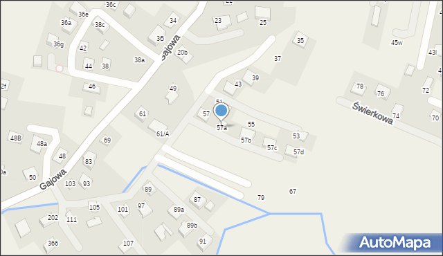 Chełmiec, Gajowa, 57a, mapa Chełmiec