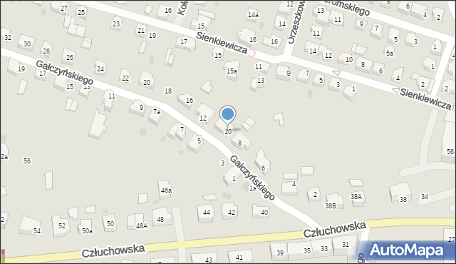 Chojnice, Gałczyńskiego Konstantego Ildefonsa, 10, mapa Chojnic