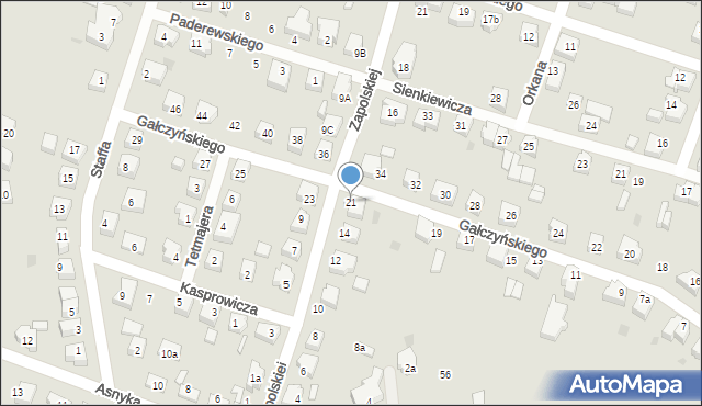 Chojnice, Gałczyńskiego Konstantego Ildefonsa, 21, mapa Chojnic