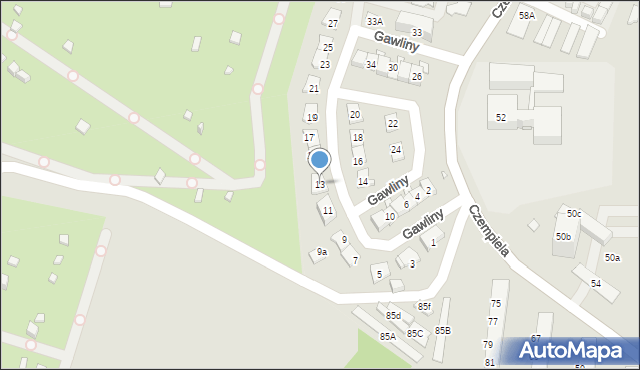 Chorzów, Gawliny Józefa, ks. bp., 13, mapa Chorzów