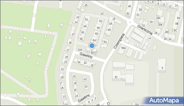 Chorzów, Gawliny Józefa, ks. bp., 33, mapa Chorzów
