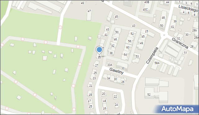 Chorzów, Gawliny Józefa, ks. bp., 35, mapa Chorzów