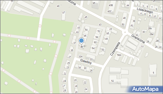 Chorzów, Gawliny Józefa, ks. bp., 38, mapa Chorzów
