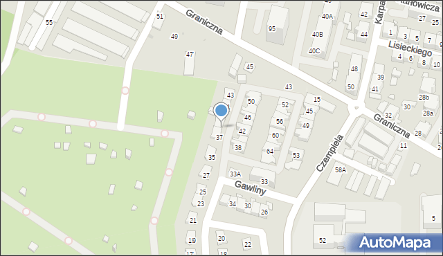 Chorzów, Gawliny Józefa, ks. bp., 39, mapa Chorzów