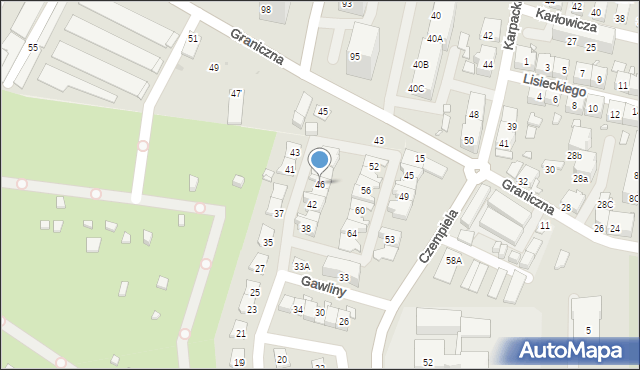 Chorzów, Gawliny Józefa, ks. bp., 46, mapa Chorzów