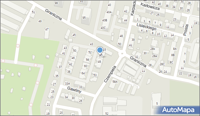 Chorzów, Gawliny Józefa, ks. bp., 47, mapa Chorzów