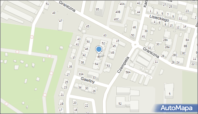 Chorzów, Gawliny Józefa, ks. bp., 60, mapa Chorzów