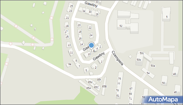 Chorzów, Gawliny Józefa, ks. bp., 8, mapa Chorzów