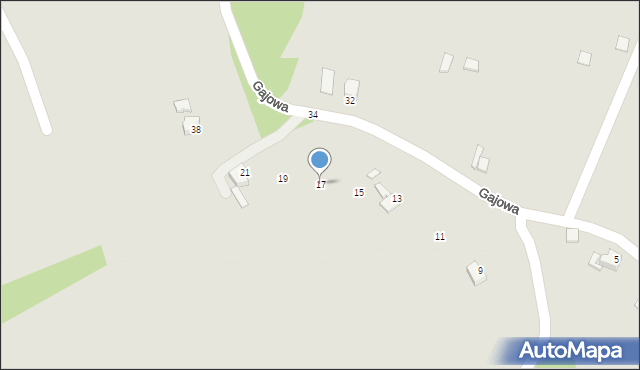 Cieszyn, Gajowa, 17, mapa Cieszyna