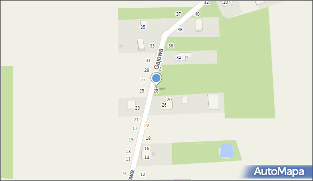 Cykarzew Północny, Gajowa, 28, mapa Cykarzew Północny