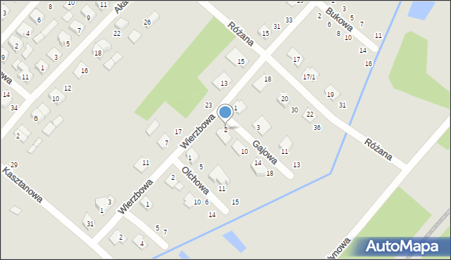 Czarna Białostocka, Gajowa, 2, mapa Czarna Białostocka