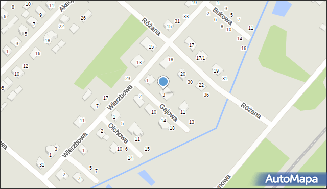 Czarna Białostocka, Gajowa, 3, mapa Czarna Białostocka