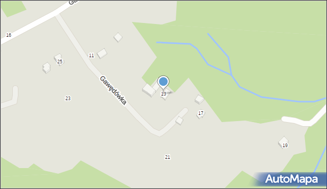 Czchów, Gawędówka, 13, mapa Czchów