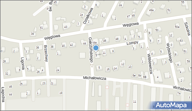 Czechowice-Dziedzice, Gałczyńskiego Konstantego Ildefonsa, 3, mapa Czechowic-Dziedzic