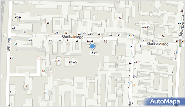 Częstochowa, Garibaldiego Giuseppe, 13A, mapa Częstochowy