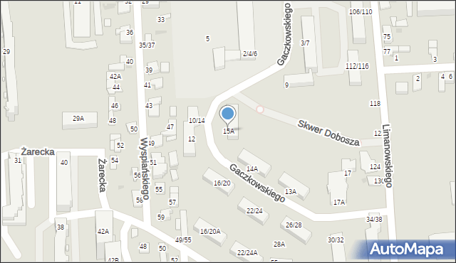 Częstochowa, Gaczkowskiego Józefa, 15A, mapa Częstochowy