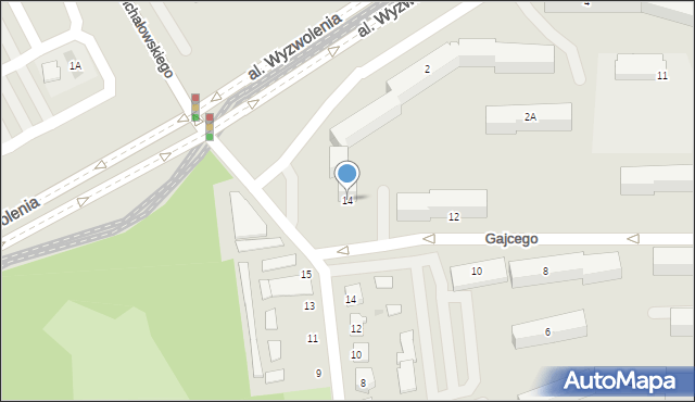 Częstochowa, Gajcego Tadeusza, 14, mapa Częstochowy