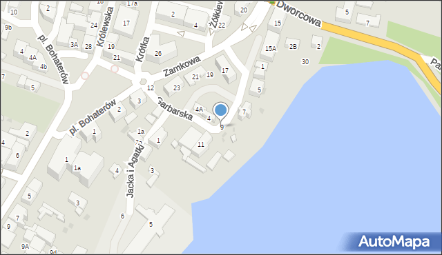 Człuchów, Garbarska, 9, mapa Człuchów