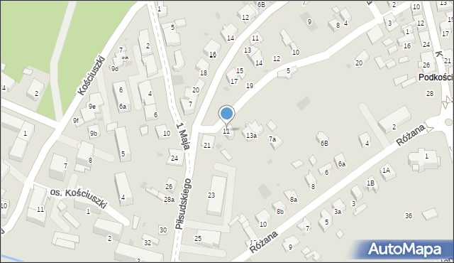 Dąbrowa Tarnowska, Garbarska, 11, mapa Dąbrowa Tarnowska