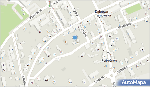 Dąbrowa Tarnowska, Garbarska, 8, mapa Dąbrowa Tarnowska