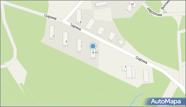 Dąbrówka Leśna, Gajowa, 5, mapa Dąbrówka Leśna