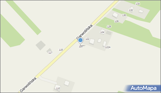 Dąbrówka-Ług, Garwolińska, 120, mapa Dąbrówka-Ług