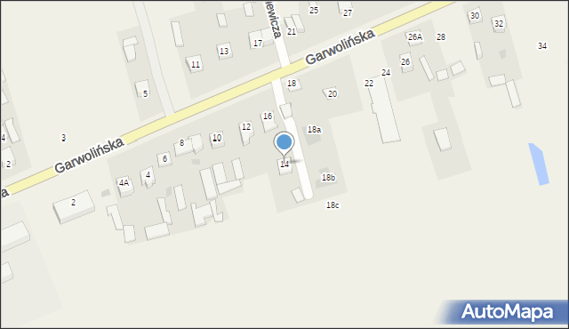 Dąbrówka-Ług, Garwolińska, 14, mapa Dąbrówka-Ług