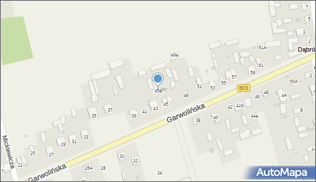 Dąbrówka-Ług, Garwolińska, 45a, mapa Dąbrówka-Ług