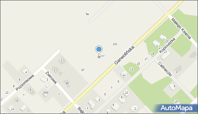 Dąbrówka-Ług, Garwolińska, 99, mapa Dąbrówka-Ług