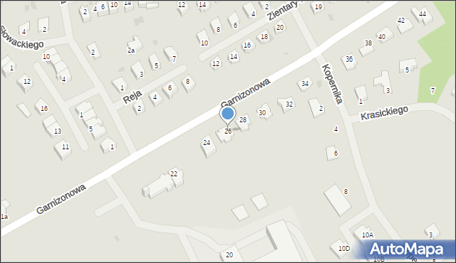 Dobre Miasto, Garnizonowa, 26, mapa Dobre Miasto