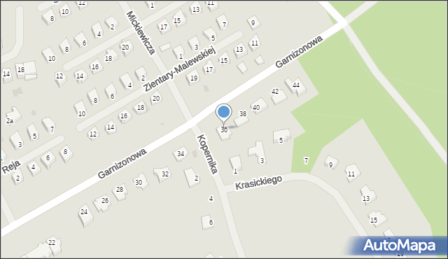 Dobre Miasto, Garnizonowa, 36, mapa Dobre Miasto