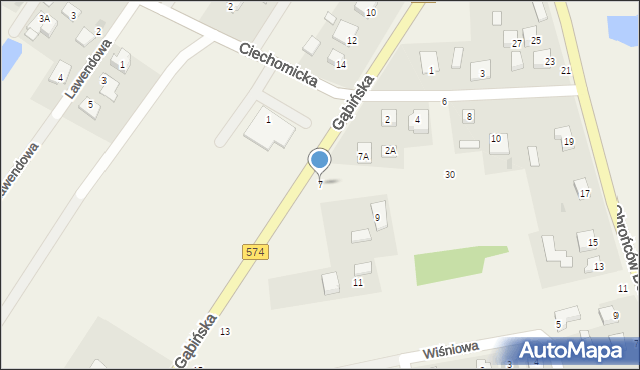 Dobrzyków, Gąbińska, 7, mapa Dobrzyków