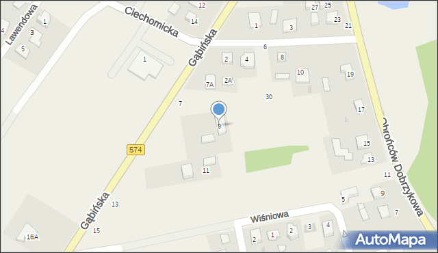 Dobrzyków, Gąbińska, 9, mapa Dobrzyków