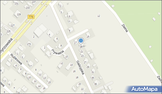 Dojazdów, Galicyjska, 19, mapa Dojazdów